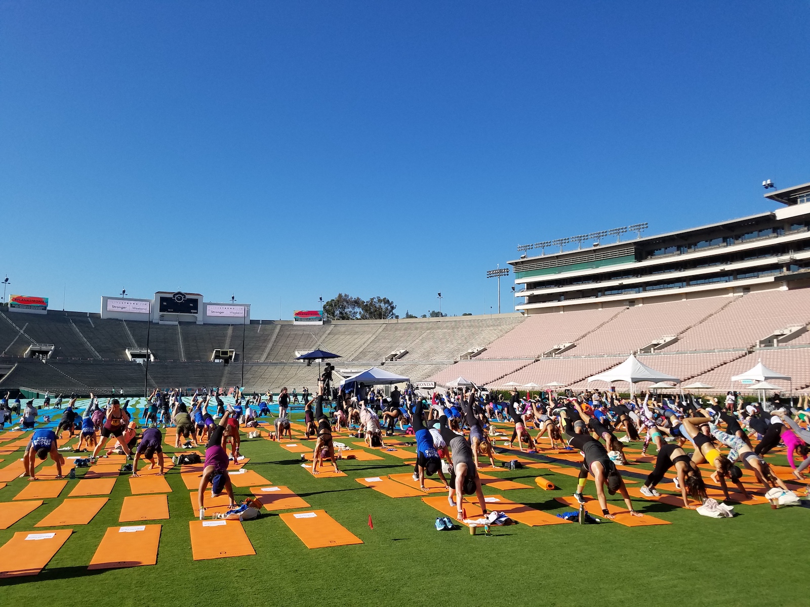 Last Saturday, it was my privilege and honor to lead yoga at the Stronger Weekend event at Rose Bowl Stadium. What an amazing experience full of amazing people!