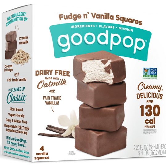 GoodPop Fudge n’ Vanilla Squares, $50/custom 8 pack